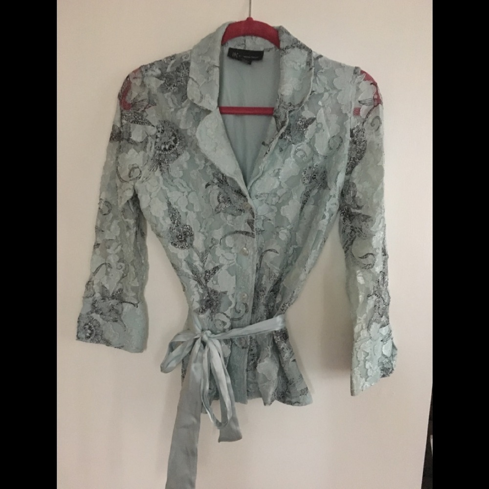 INC Button Down Lace Long Sleeve